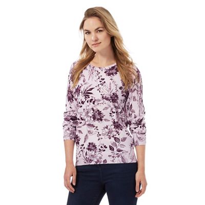 Maine New England Lilac stitched floral jumper